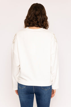 Carraig Donn Embellished Sweater in Ivory