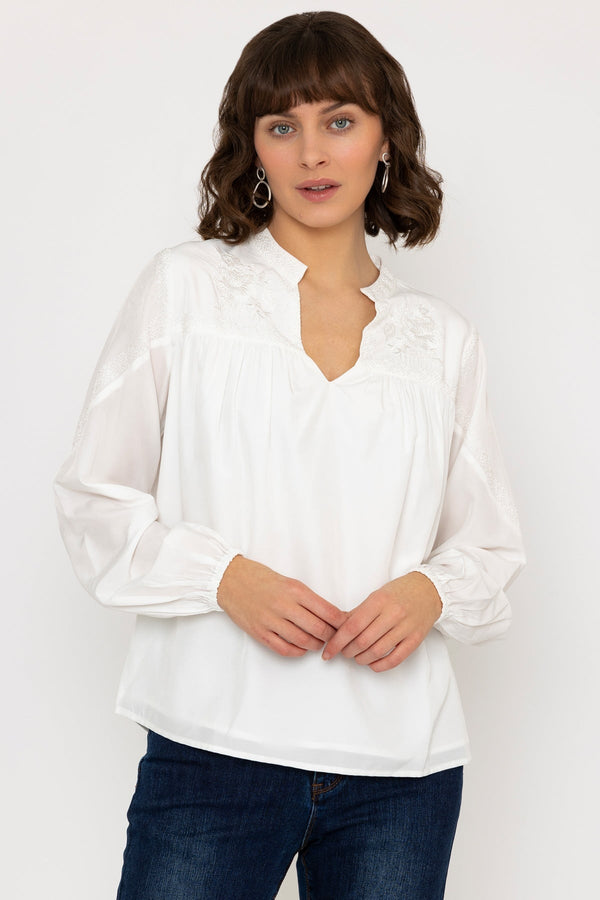 EMBROIDERED BLOUSE - Ecru