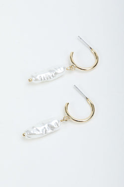 Carraig Donn Faux Pearl Hoop Earrings