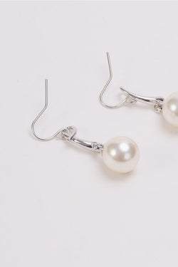 Carraig Donn Faux Pearl Silver Drop Earrings