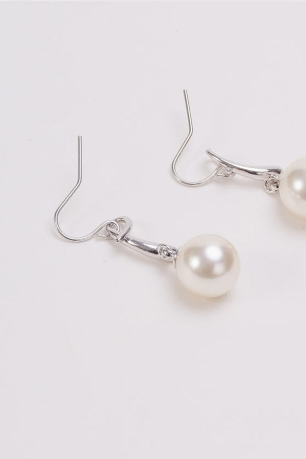 Carraig Donn Faux Pearl Silver Drop Earrings