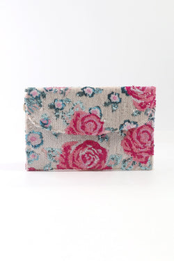 Carraig Donn Floral Embellished Clutch in Pink