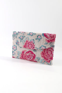 Carraig Donn Floral Embellished Clutch in Pink