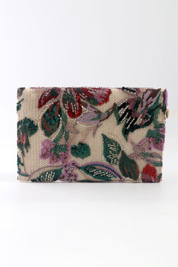 Carraig Donn Floral Embellished Clutch in Purple