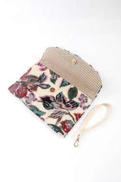 Carraig Donn Floral Embellished Clutch in Purple