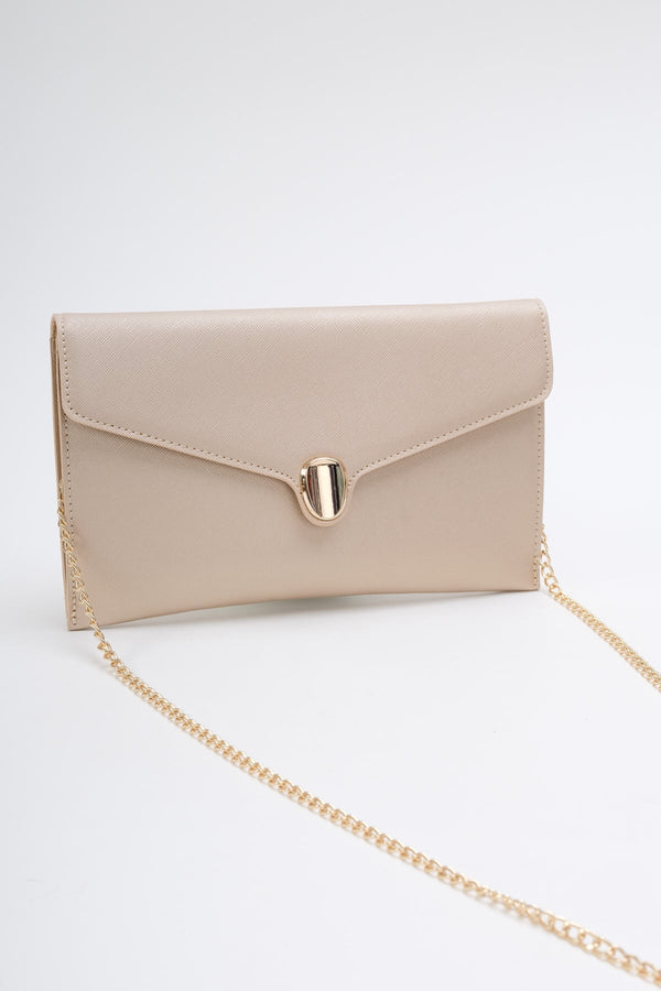 Carraig Donn Front Clasp Clutch Bag in Gold