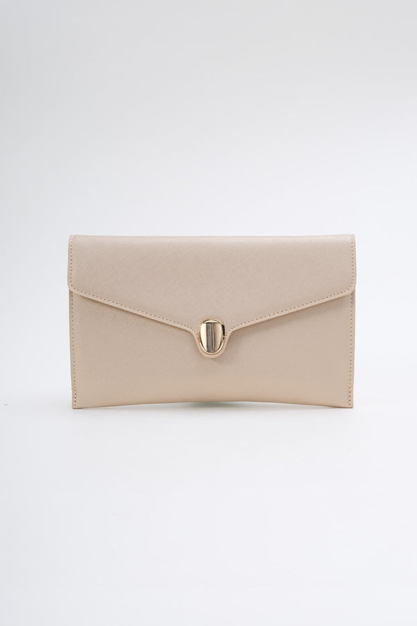 Carraig Donn Front Clasp Clutch Bag in Gold