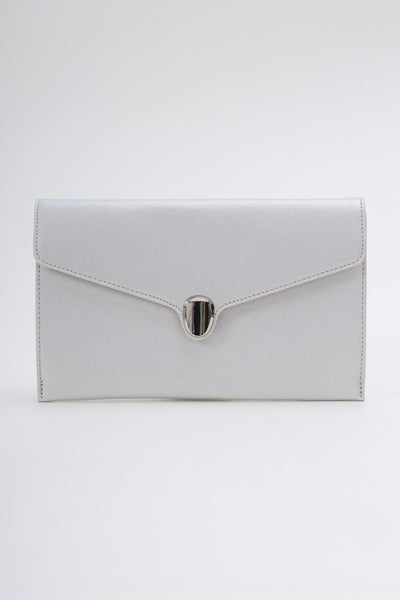 Carraig Donn Front Clasp Clutch Bag in Silver