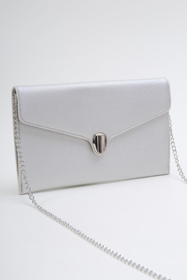 Carraig Donn Front Clasp Clutch Bag in Silver