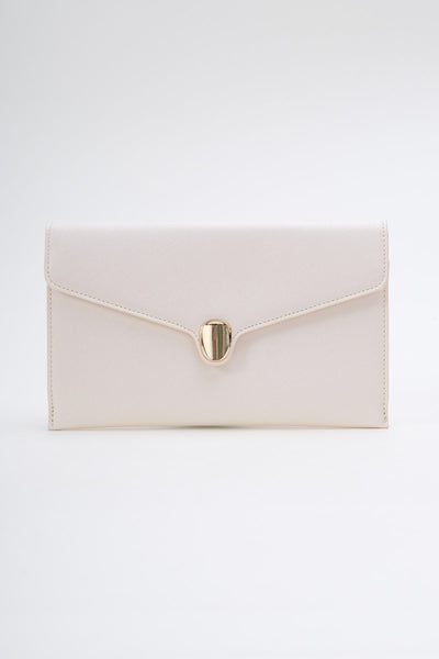 Carraig Donn Front Clasp Clutch Bag in White