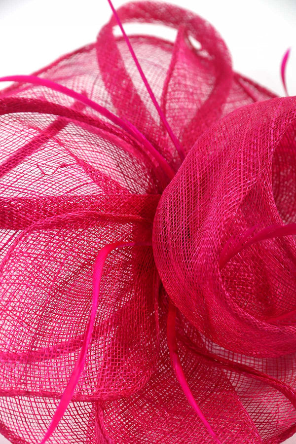 Carraig Donn Fuchsia Flower & Feather Fascinator