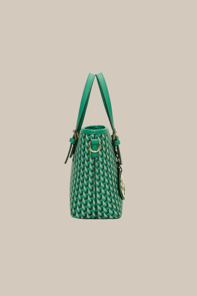 Carraig Donn Geometric Printed Tote in Green