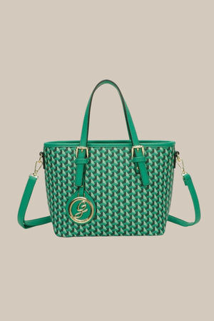 Geometric Printed Tote in Green