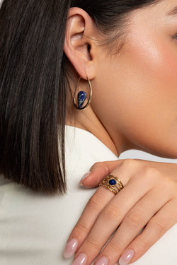 Carraig Donn Gia Lapis Hoops Earrings