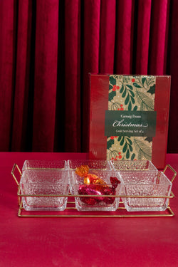 Carraig Donn Glass & Gold Serving Dish Set Of 6