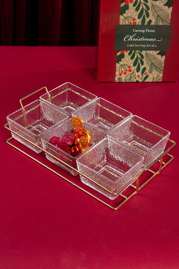 Carraig Donn Glass & Gold Serving Dish Set Of 6