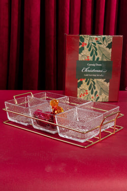 Carraig Donn Glass & Gold Serving Dish Set Of 6