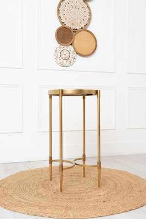 Gold And Marble Plant Stand