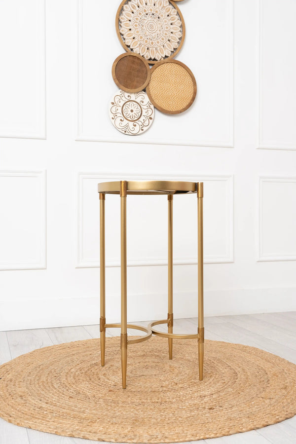 Carraig Donn Gold And Marble Plant Stand