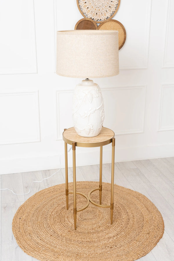 Carraig Donn Gold And Marble Plant Stand