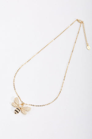 Gold Bee Diamante Necklace