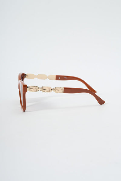 Carraig Donn Gold Chain Detail Brown Sunglasses