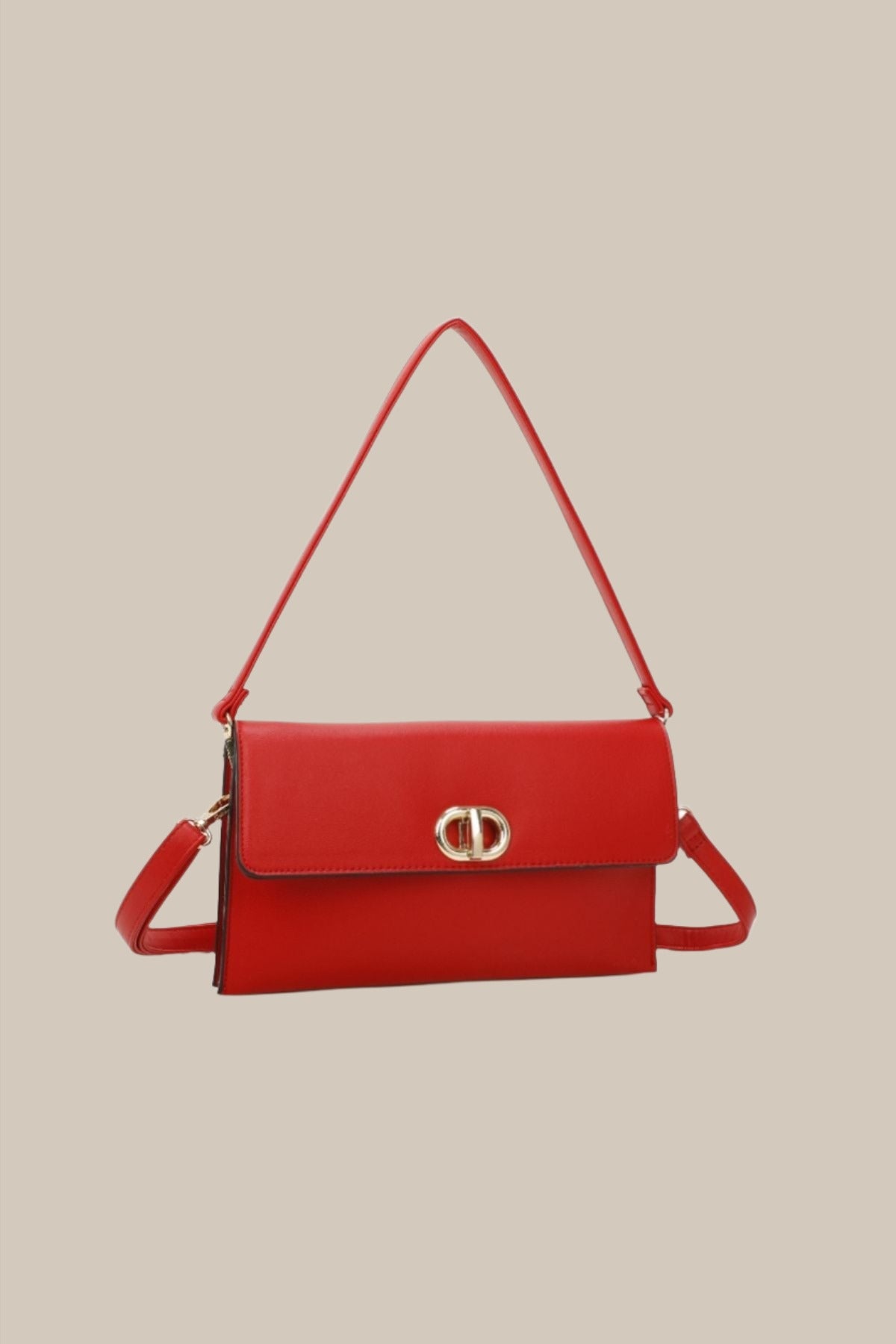 Gold Clasp Envelop Bag in Red Ladies Shoulder Bags Carraig Donn