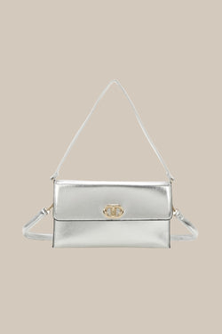 Carraig Donn Gold Clasp Envelop Bag in Silver