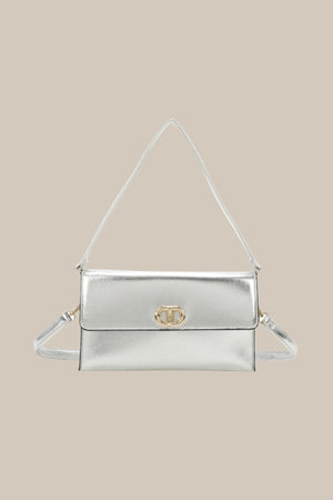 Gold Clasp Envelop Bag in Silver