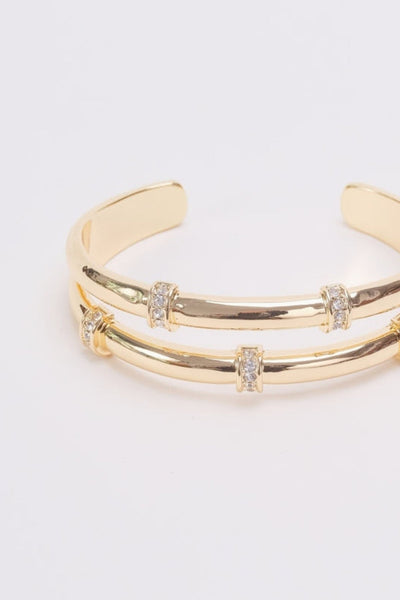 Carraig Donn Gold & Diamante Double Bangle