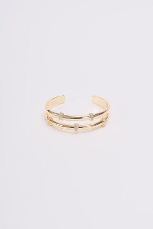 Gold & Diamante Double Bangle