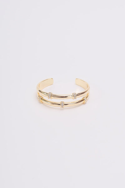 Carraig Donn Gold & Diamante Double Bangle