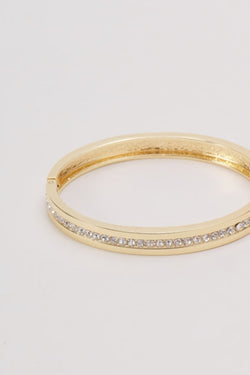 Carraig Donn Gold Diamante Hinge Bangle