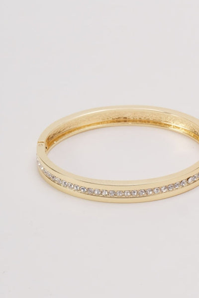 Carraig Donn Gold Diamante Hinge Bangle