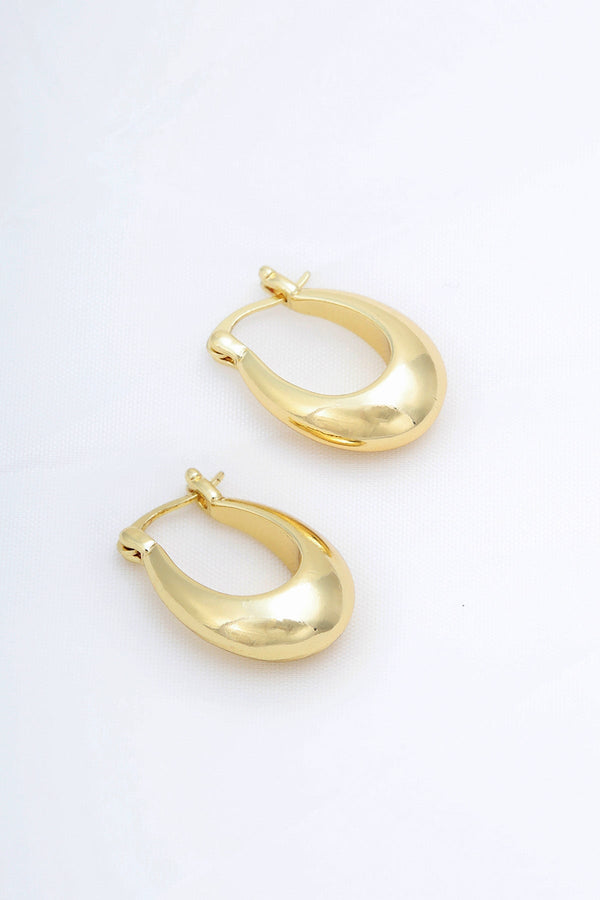 Carraig Donn Gold Drop Hoop Earrings