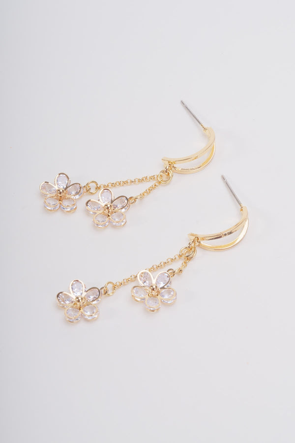 Carraig Donn Gold Flower Drop Earrings