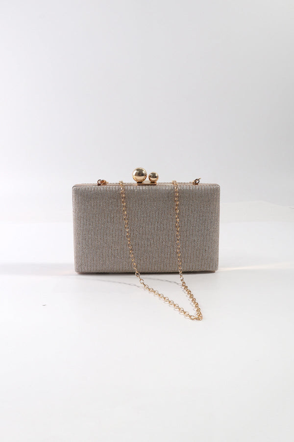 Carraig Donn Gold Lurex Hard Shell Clutch