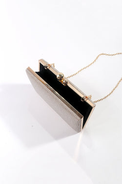 Carraig Donn Gold Lurex Hard Shell Clutch