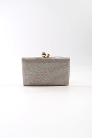 Gold Lurex Hard Shell Clutch