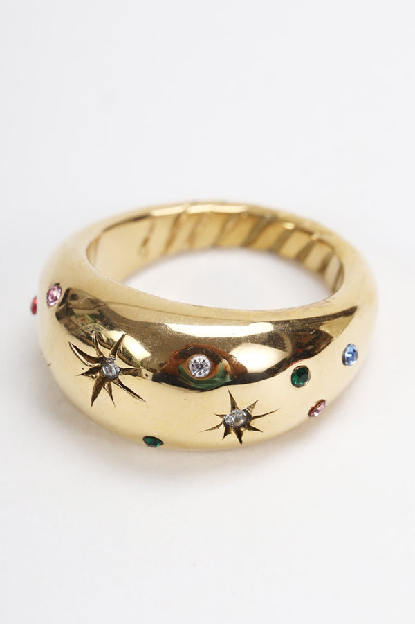 Carraig Donn Gold Multicolour Stones Ring Size 7