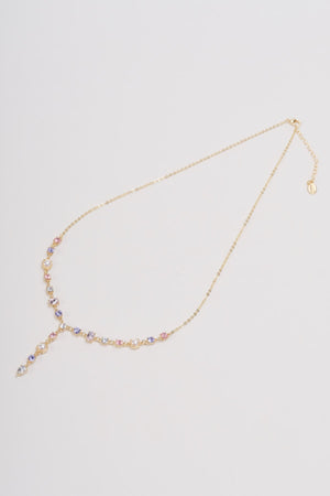 Gold Necklace with Multicolour Stones