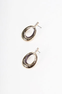 Carraig Donn Gold Oval Drop Earrings