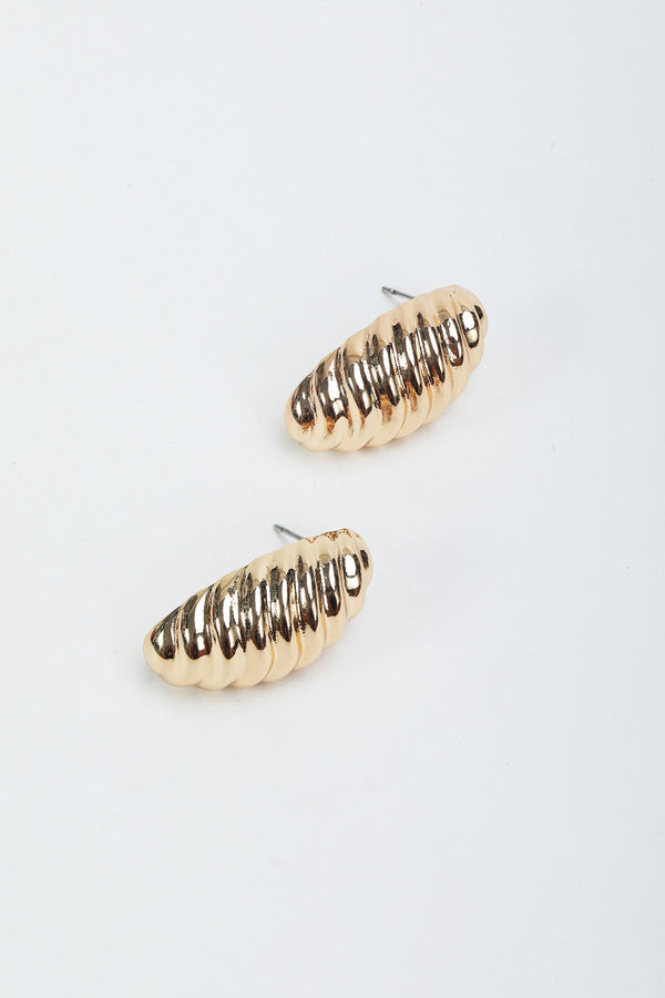 Carraig Donn Gold Oval Swirl Earrings