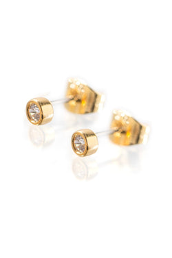 Carraig Donn Gold Plated Bezel Set Petite Earrings