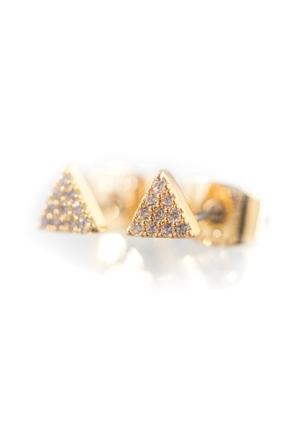 Carraig Donn Gold Plated Petite Triangular Earrings