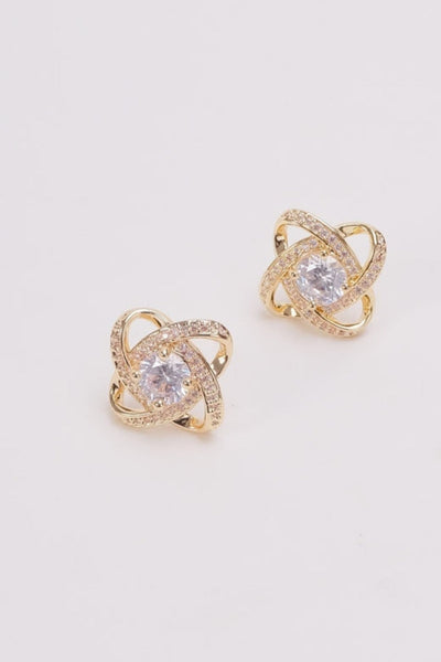 Carraig Donn Gold Pretty Clear Stone Earrings