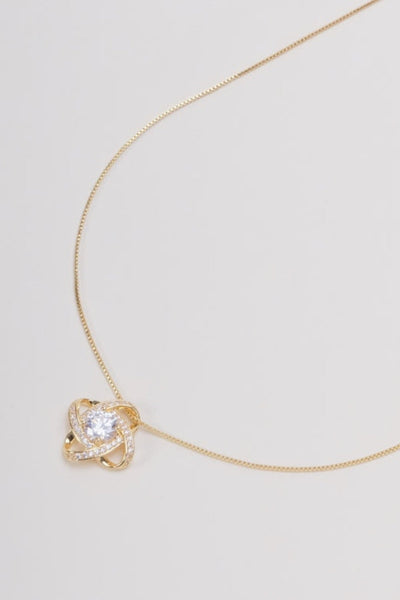 Carraig Donn Gold Pretty Clear Stone Pendant Necklace