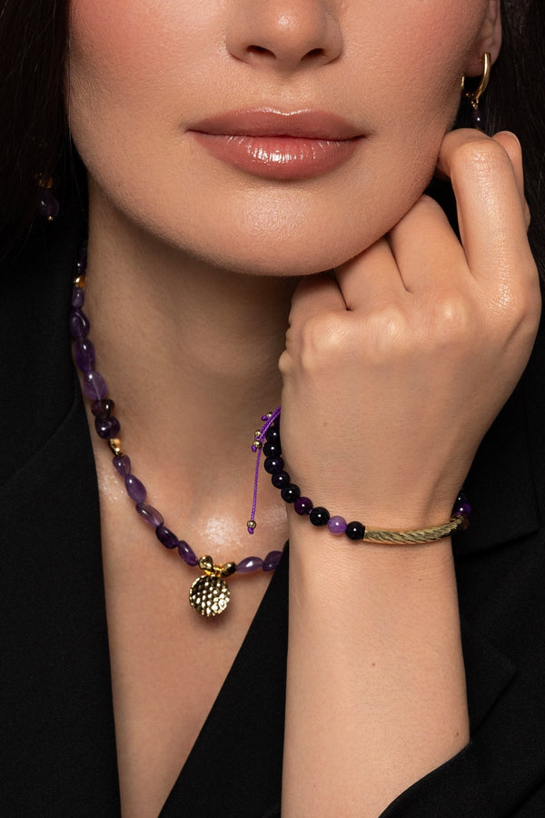 Carraig Donn Gold & Purple Stone Bracelet