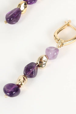 Carraig Donn Gold & Purple Stone Drop Earrings