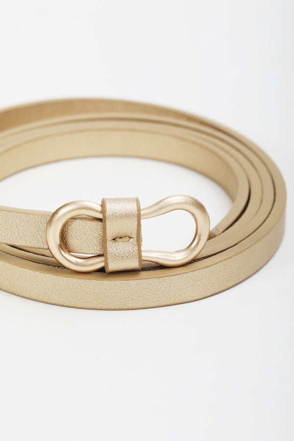 Carraig Donn Gold Skinny Waist Belt - Size L/XL